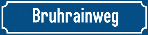 Straßenschild Bruhrainweg