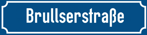 Straßenschild Brullserstraße zum kostenlosen Download