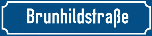 Straßenschild Brunhildstraße zum kostenlosen Download