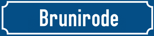Straßenschild Brunirode