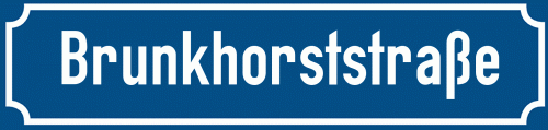 Straßenschild Brunkhorststraße
