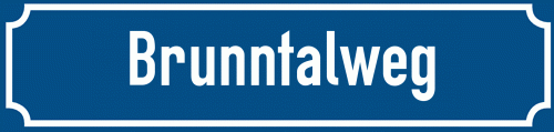 Straßenschild Brunntalweg zum kostenlosen Download