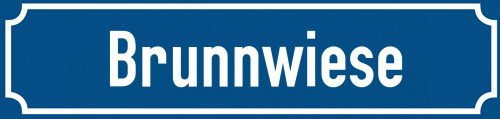 Straßenschild Brunnwiese