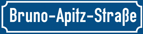 Straßenschild Bruno-Apitz-Straße zum kostenlosen Download