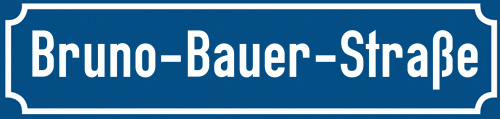 Straßenschild Bruno-Bauer-Straße