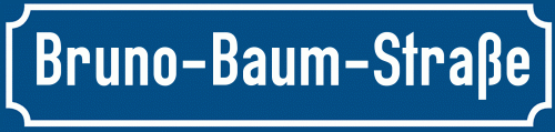 Straßenschild Bruno-Baum-Straße