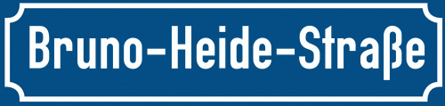 Straßenschild Bruno-Heide-Straße