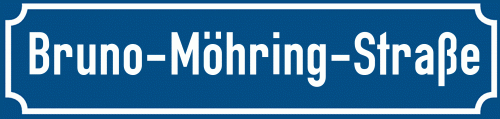 Straßenschild Bruno-Möhring-Straße zum kostenlosen Download