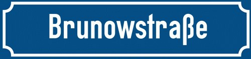 Straßenschild Brunowstraße zum kostenlosen Download