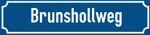 Straßenschild Brunshollweg