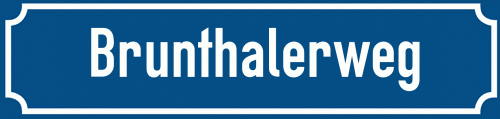 Straßenschild Brunthalerweg