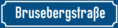Straßenschild Brusebergstraße zum kostenlosen Download