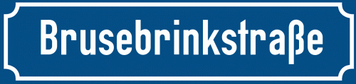Straßenschild Brusebrinkstraße