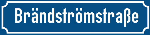 Straßenschild Brändströmstraße zum kostenlosen Download