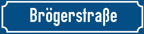 Straßenschild Brögerstraße
