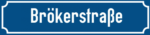 Straßenschild Brökerstraße