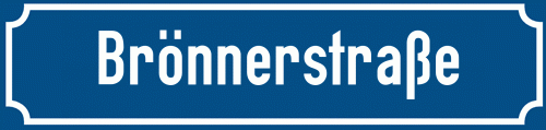 Straßenschild Brönnerstraße zum kostenlosen Download