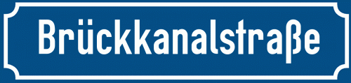 Straßenschild Brückkanalstraße zum kostenlosen Download