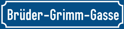 Straßenschild Brüder-Grimm-Gasse