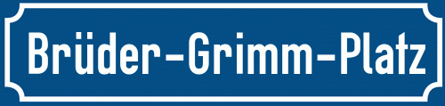 Straßenschild Brüder-Grimm-Platz
