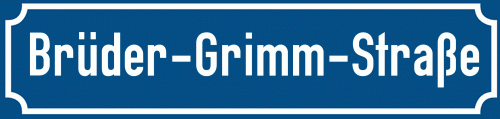 Straßenschild Brüder-Grimm-Straße zum kostenlosen Download