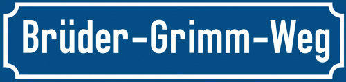 Straßenschild Brüder-Grimm-Weg