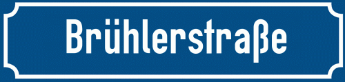 Straßenschild Brühlerstraße zum kostenlosen Download