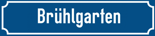 Straßenschild Brühlgarten zum kostenlosen Download