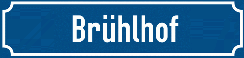 Straßenschild Brühlhof zum kostenlosen Download