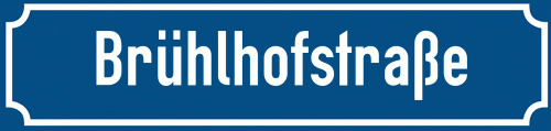 Straßenschild Brühlhofstraße