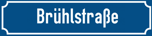 Straßenschild Brühlstraße zum kostenlosen Download