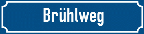 Straßenschild Brühlweg zum kostenlosen Download