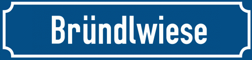 Straßenschild Bründlwiese