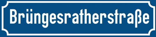 Straßenschild Brüngesratherstraße zum kostenlosen Download
