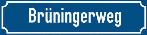 Straßenschild Brüningerweg