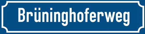 Straßenschild Brüninghoferweg