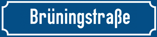 Straßenschild Brüningstraße