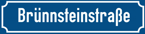 Straßenschild Brünnsteinstraße zum kostenlosen Download