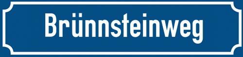 Straßenschild Brünnsteinweg zum kostenlosen Download