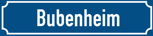 Straßenschild Bubenheim zum kostenlosen Download