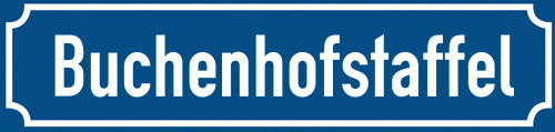 Straßenschild Buchenhofstaffel