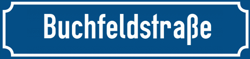 Straßenschild Buchfeldstraße
