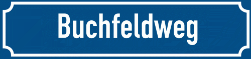 Straßenschild Buchfeldweg