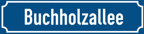Straßenschild Buchholzallee