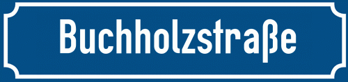 Straßenschild Buchholzstraße zum kostenlosen Download