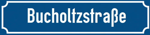 Straßenschild Bucholtzstraße zum kostenlosen Download