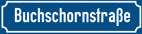 Straßenschild Buchschornstraße