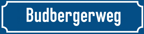 Straßenschild Budbergerweg
