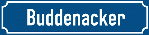 Straßenschild Buddenacker