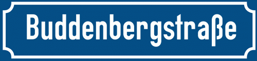Straßenschild Buddenbergstraße zum kostenlosen Download